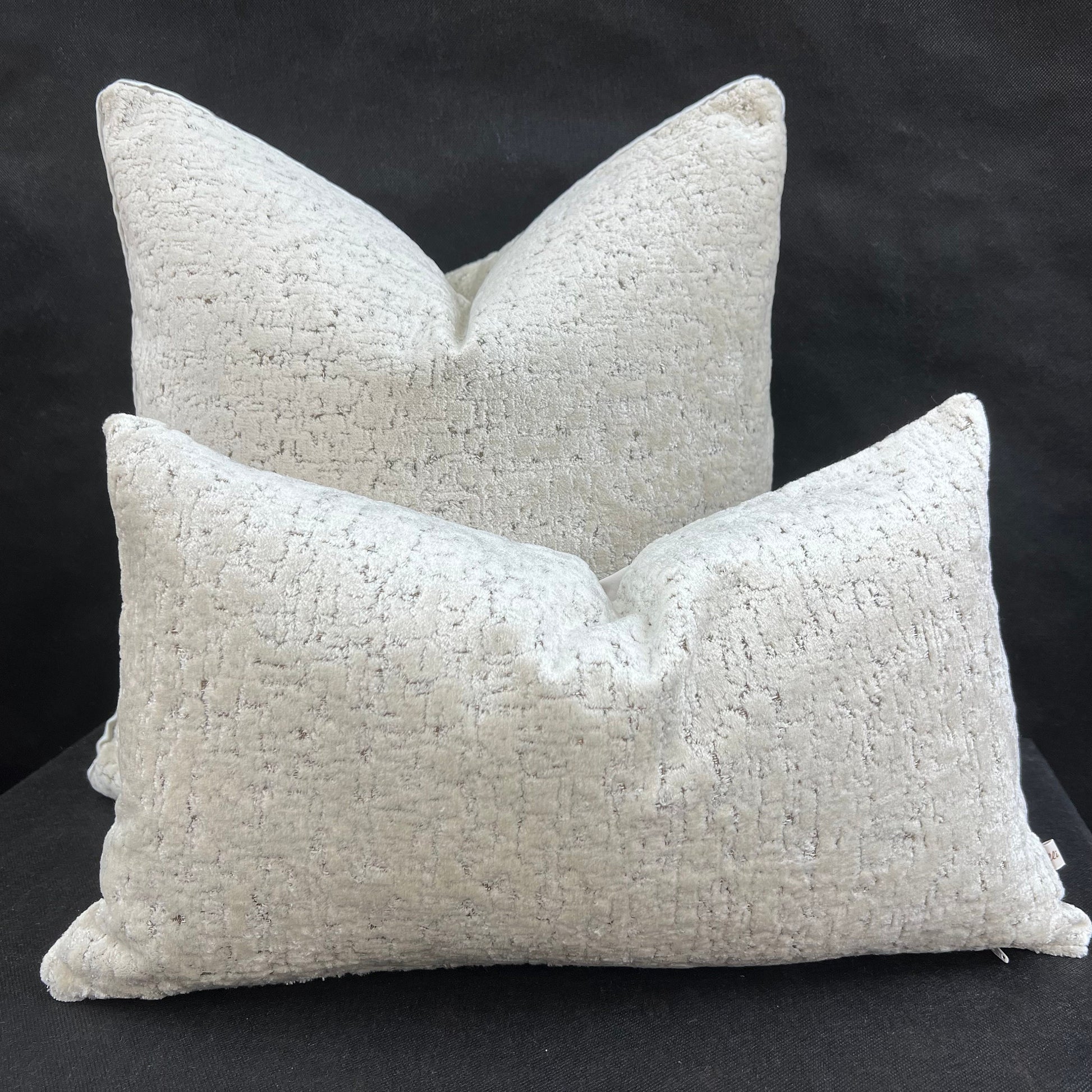 Zinc Luxury Designer Velvet Hutton Contemporary Neutral Silver Cushion Pillow Throw Cover
