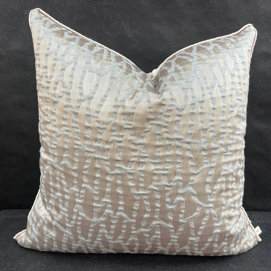 Zinc Wallis Luxury Designer Beige Gold Contemporary Abstract Fabric Cushion Cover Throw Pillow