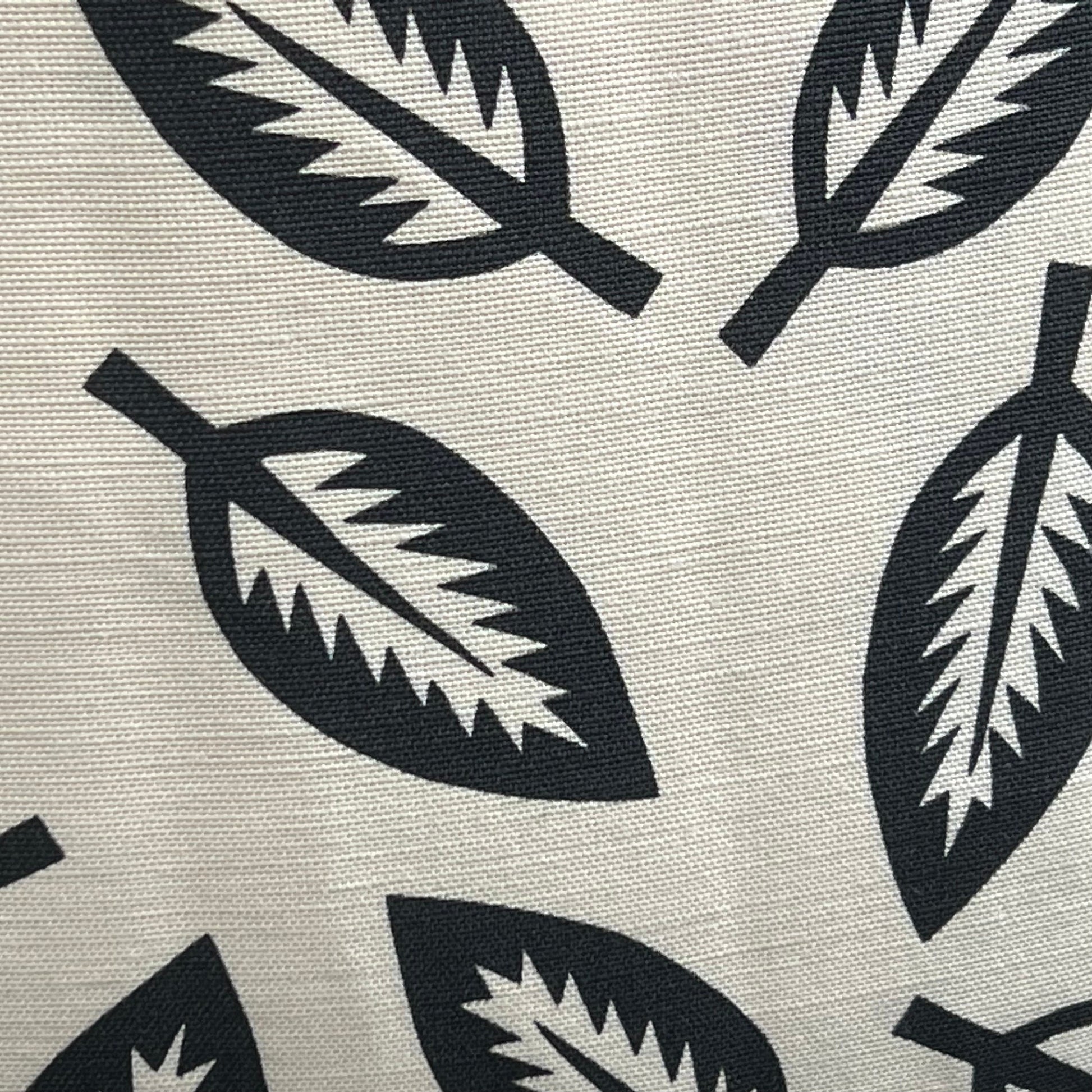 Bennison Leaf Cutter Luxury Designer Black Neutral Linen Cushion Pillow Throw Cover