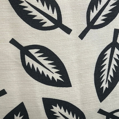 Bennison Leaf Cutter Luxury Designer Black Neutral Linen Cushion Pillow Throw Cover