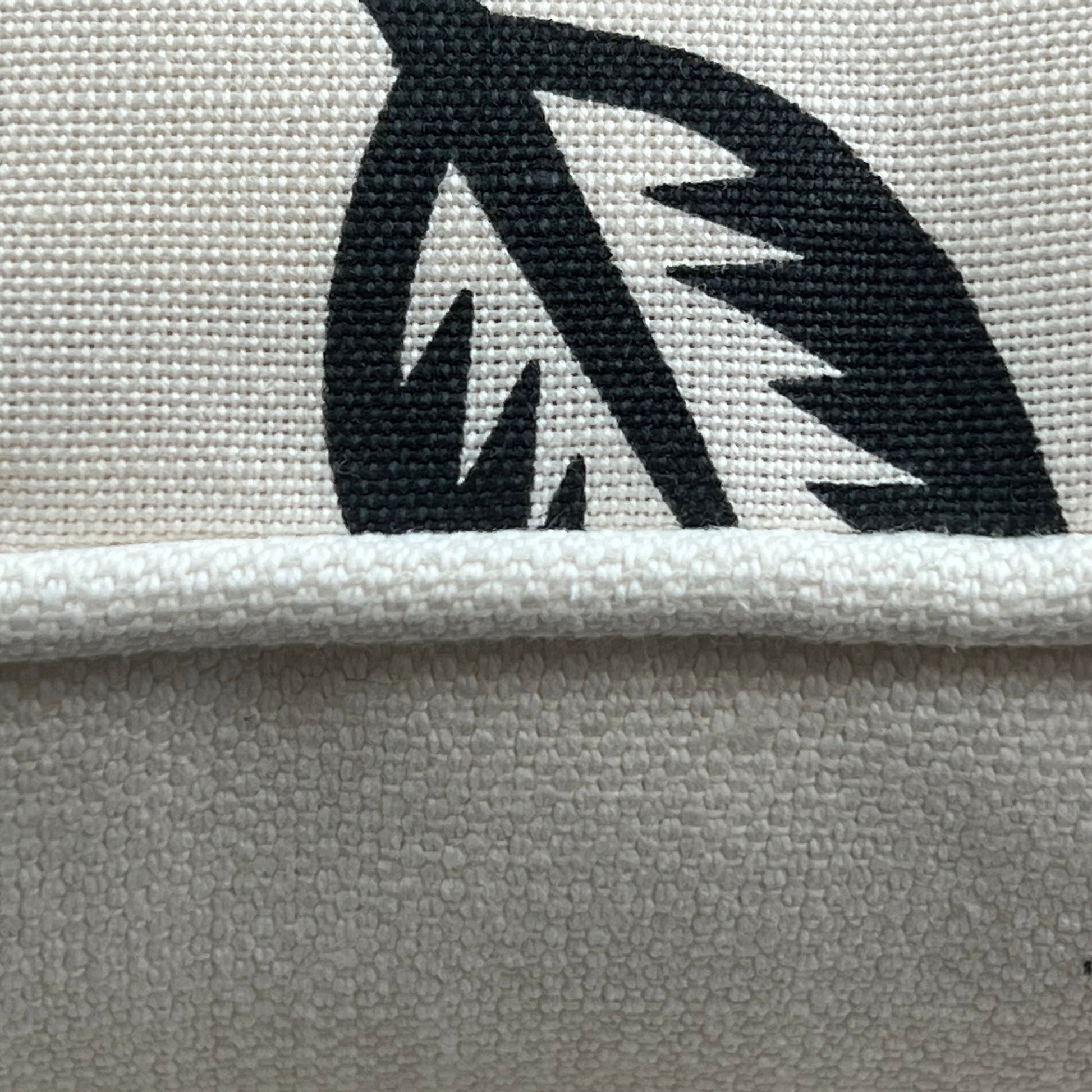 Bennison Leaf Cutter Luxury Designer Black Neutral Linen Cushion Pillow Throw Cover