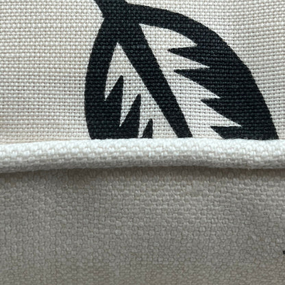 Bennison Leaf Cutter Luxury Designer Black Neutral Linen Cushion Pillow Throw Cover