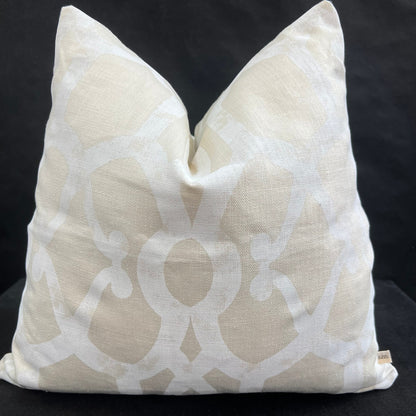 GP & J Baker Threads Zenith Luxury Designer Geometric Cream White Cushion Pillow Cover