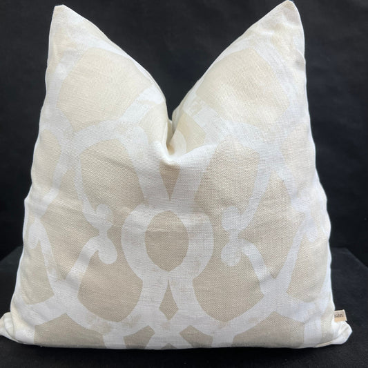 GP & J Baker Threads Zenith Luxury Designer Geometric Cream White Cushion Pillow Cover