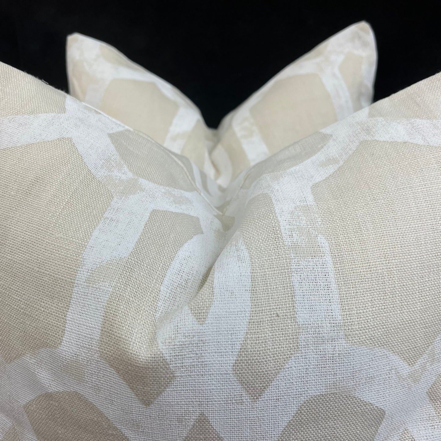 GP & J Baker Threads Zenith Luxury Designer Geometric Cream White Cushion Pillow Cover