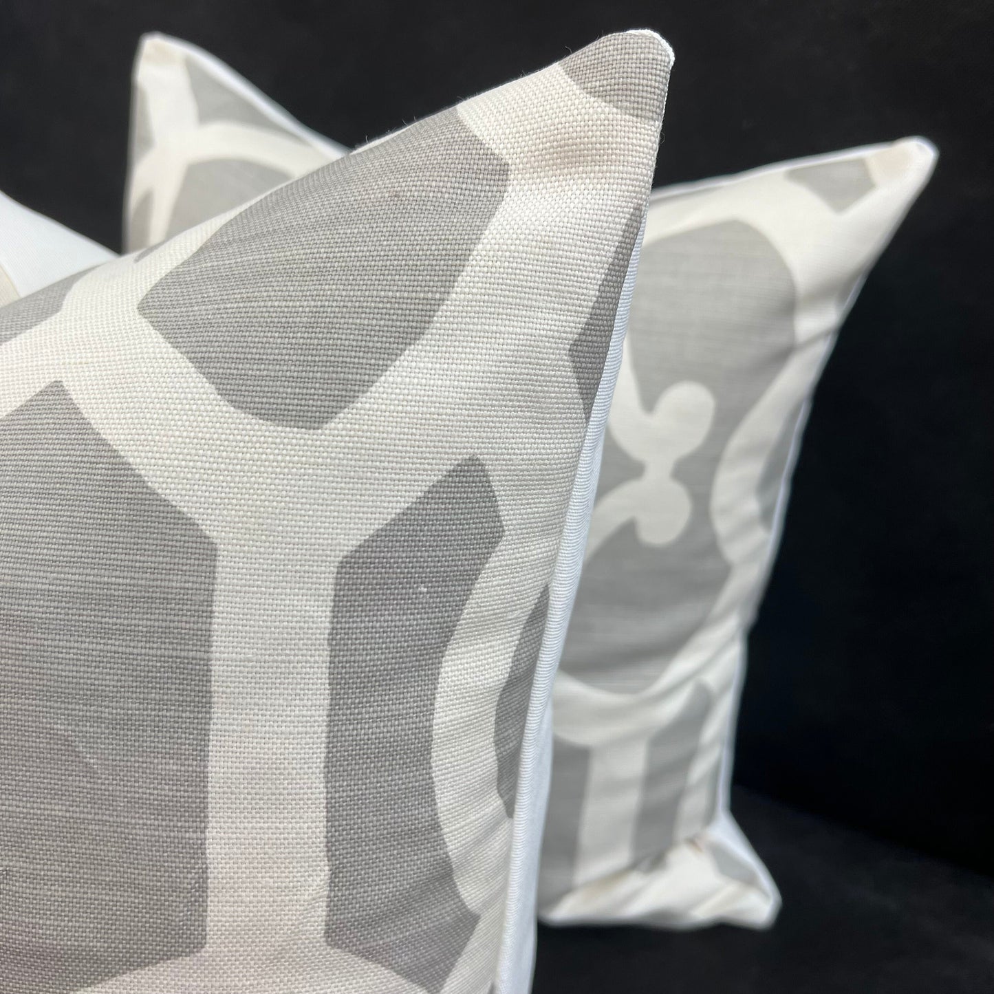 GP & J Baker Threads Zenith Luxury Designer Geometric Grey Cushion Pillow Cover
