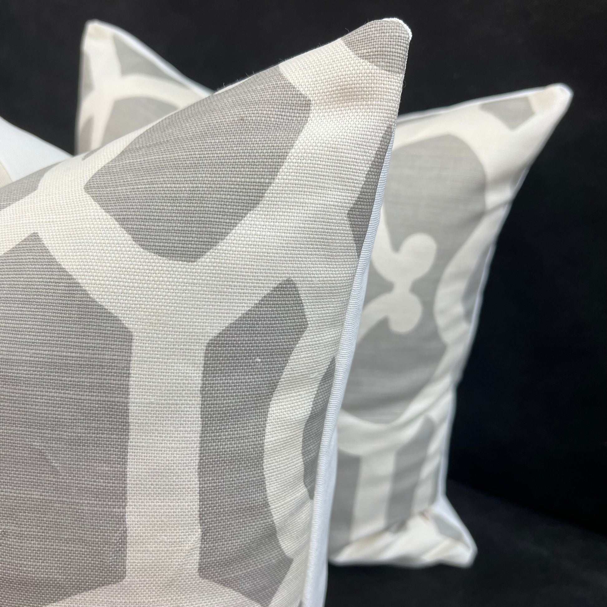 GP & J Baker Threads Zenith Luxury Designer Geometric Grey Cushion Pillow Cover