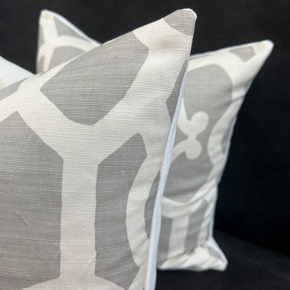 GP & J Baker Threads Zenith Luxury Designer Geometric Grey Cushion Pillow Cover