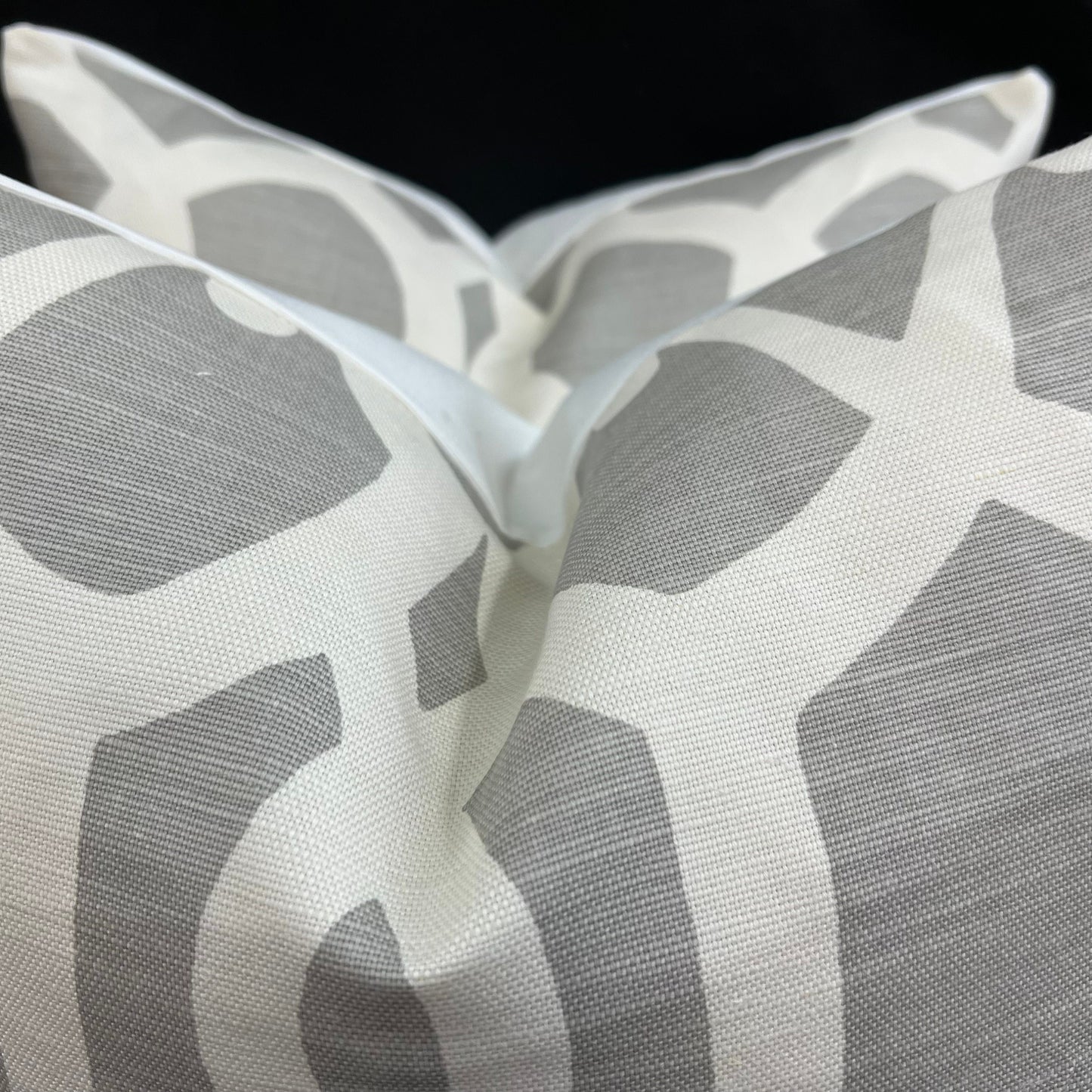 GP & J Baker Threads Zenith Luxury Designer Geometric Grey Cushion Pillow Cover