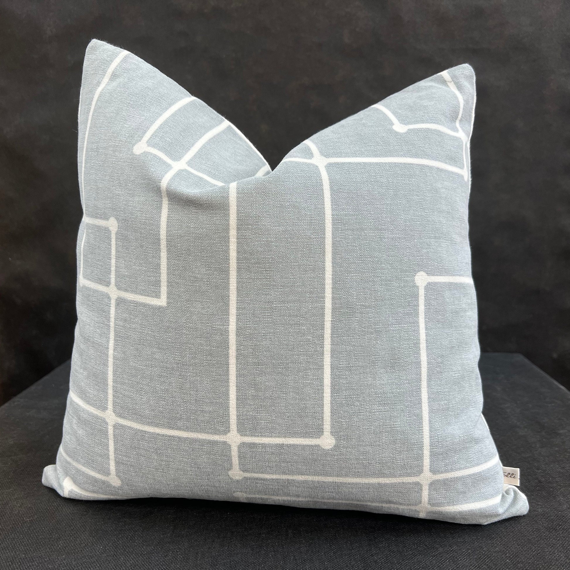 Kirby Luxury Designer Grey Geometric Fabric Sofa Throw Pillow Cushion Cover