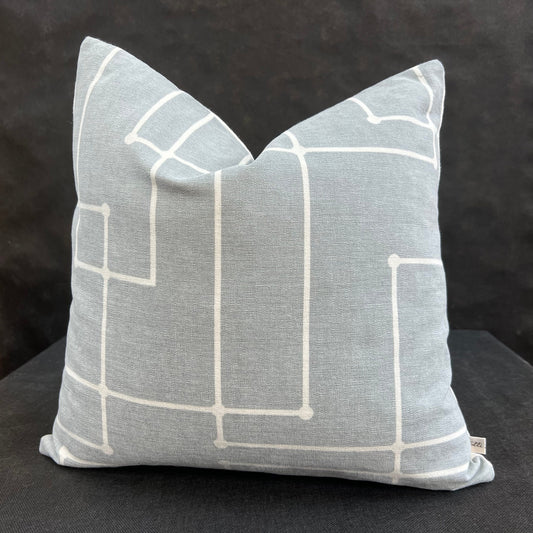 Kirby Luxury Designer Grey Geometric Fabric Sofa Throw Pillow Cushion Cover