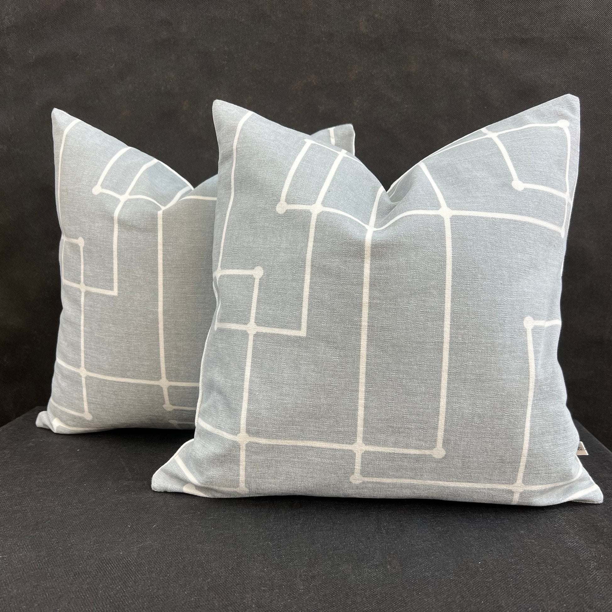 Kirby Luxury Designer Grey Geometric Fabric Sofa Throw Pillow Cushion Cover