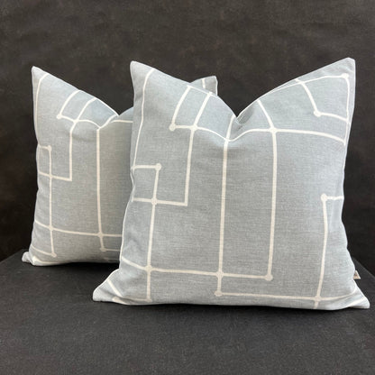 Kirby Luxury Designer Grey Geometric Fabric Sofa Throw Pillow Cushion Cover