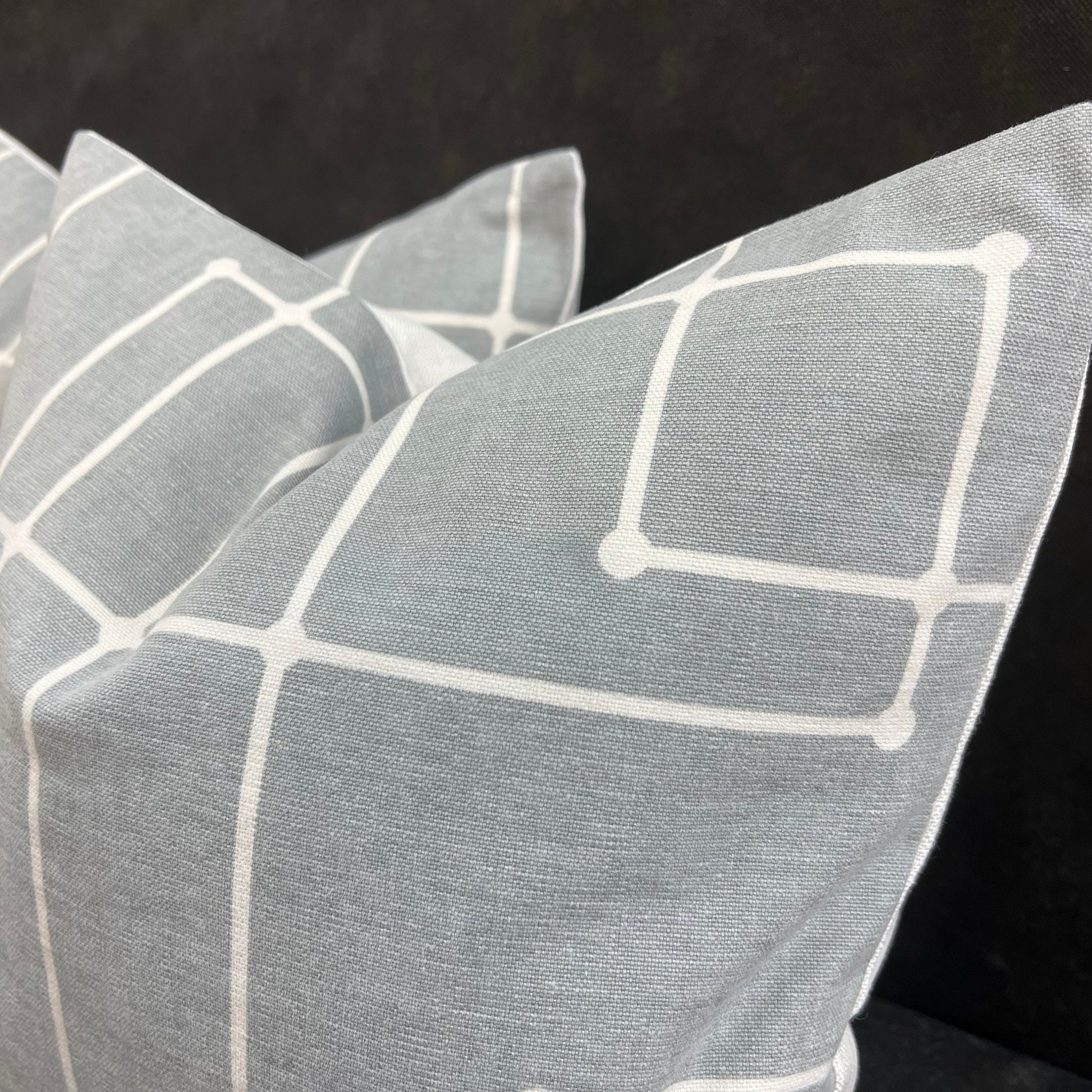 Kirby Luxury Designer Grey Geometric Fabric Sofa Throw Pillow Cushion Cover