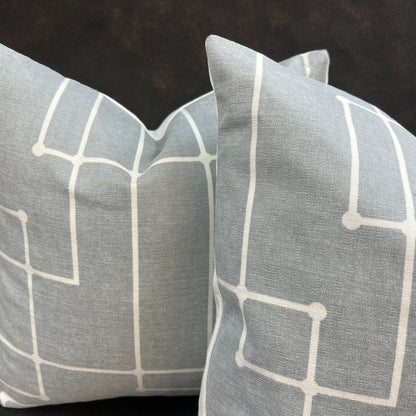 Kirby Luxury Designer Grey Geometric Fabric Sofa Throw Pillow Cushion Cover