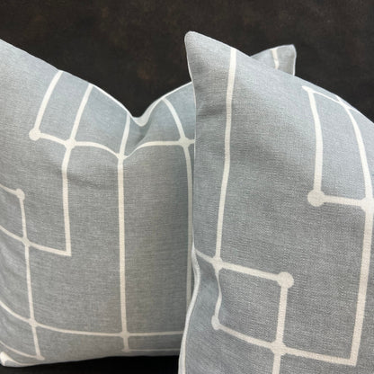 Kirby Luxury Designer Grey Geometric Fabric Sofa Throw Pillow Cushion Cover