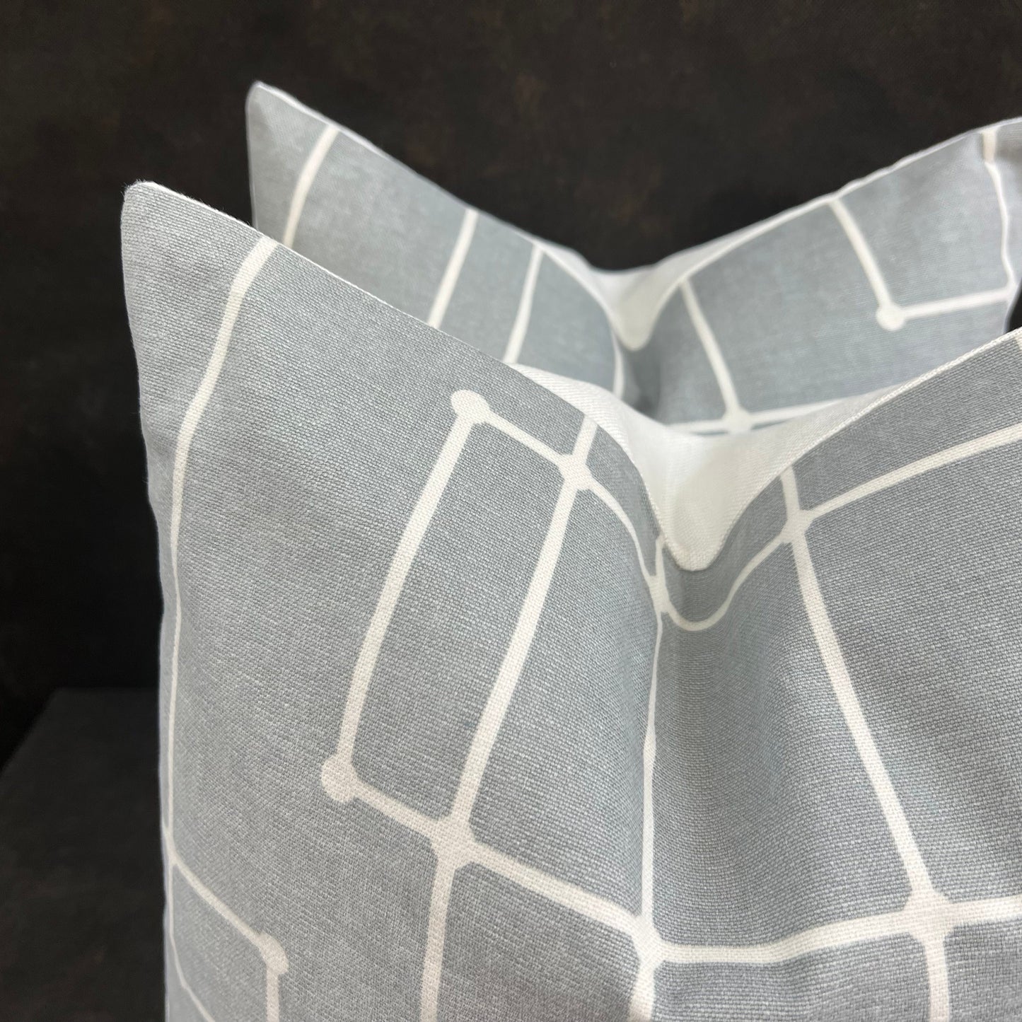 Kirby Luxury Designer Grey Geometric Fabric Sofa Throw Pillow Cushion Cover