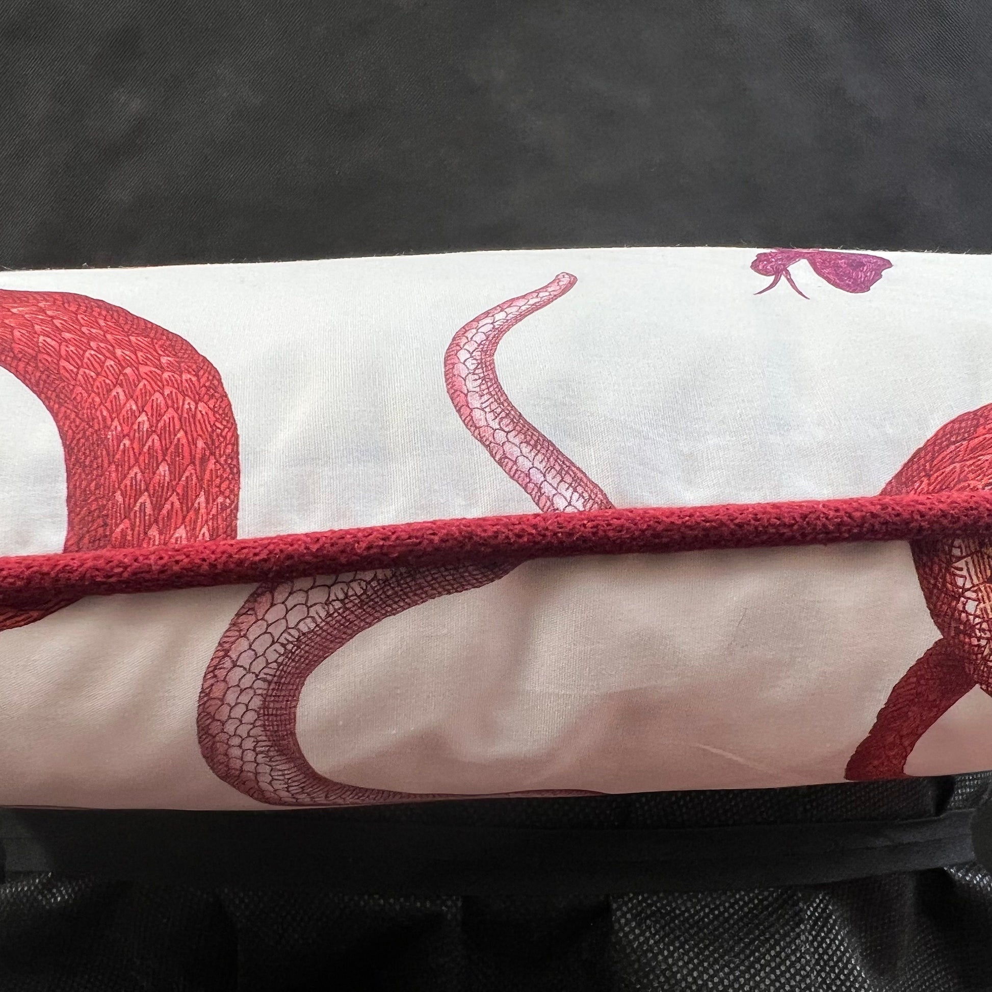 Schumacher Giove Snakes Luxury Designer Burgundy Double Sided Cushion Pillow Throw Cover