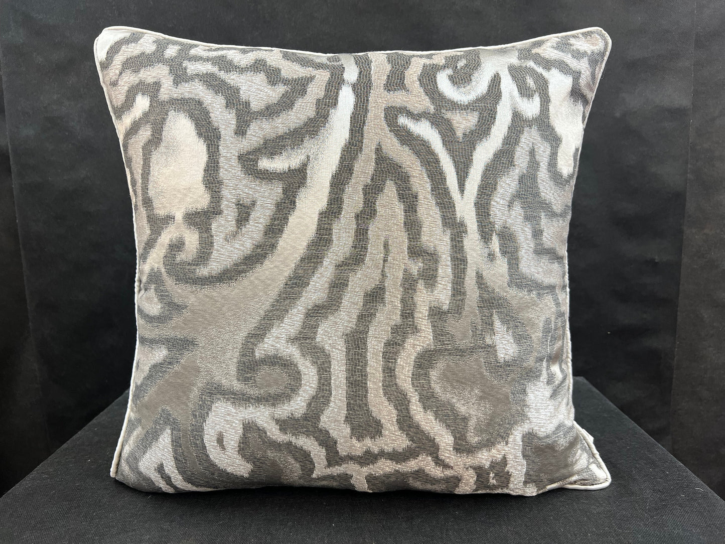 Sahco Mida Designer Silver Grey Woven Silk Contemporary Sofa Cushion Pillow Cover