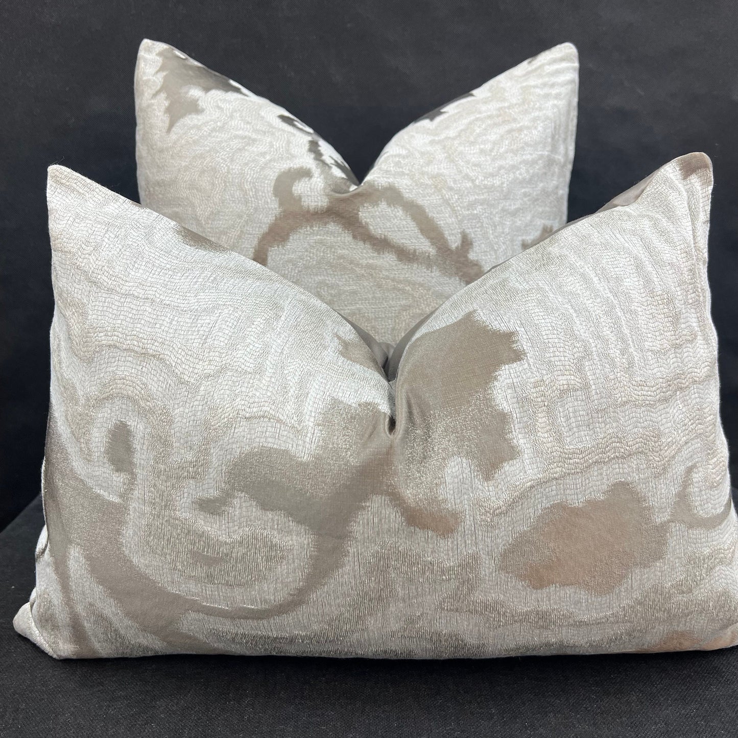 Sahco Mida Designer Beige Cream Abstract Contemporary Sofa Cushion Pillow Cover