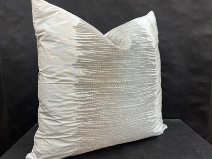 Ardecora Luce Embroidered Silver Contemporary Silk Fabric Designer Cushion Pillow Cover
