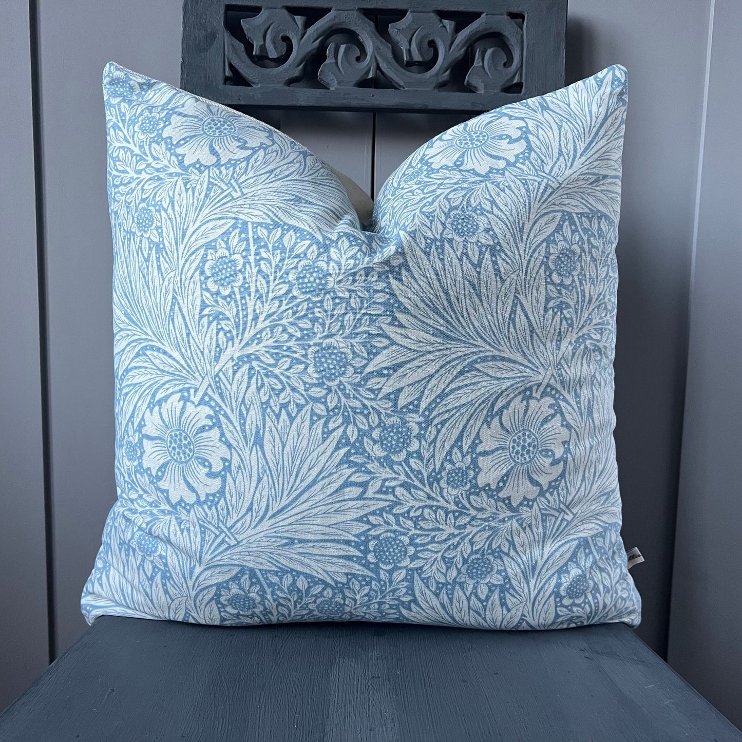 William Morris Marigold Luxury Designer Fabric Vintage China Blue Floral Cushion Pillow Cover