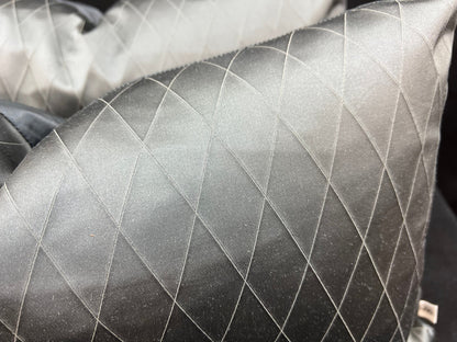 Sahco Diamant Luxury Designer Gun-Metal Grey Geometric Lumbar Cushion Pillow Cover