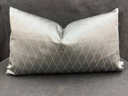Sahco Diamant Luxury Designer Gun-Metal Grey Geometric Lumbar Cushion Pillow Cover