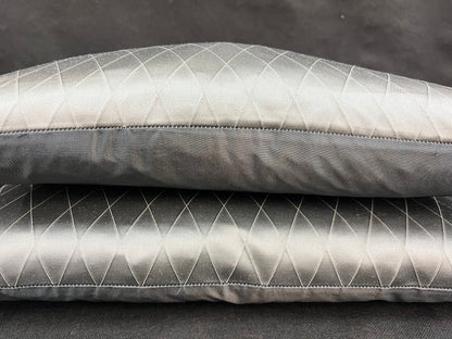 Sahco Diamant Luxury Designer Gun-Metal Grey Geometric Lumbar Cushion Pillow Cover