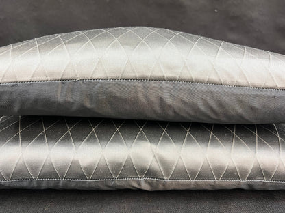 Sahco Diamant Luxury Designer Gun-Metal Grey Geometric Lumbar Cushion Pillow Cover