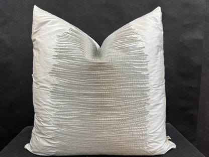 Ardecora Luce Embroidered Silver Contemporary Silk Fabric Designer Cushion Pillow Cover