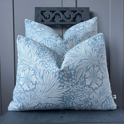 William Morris Marigold Luxury Designer Fabric Vintage China Blue Floral Cushion Pillow Cover