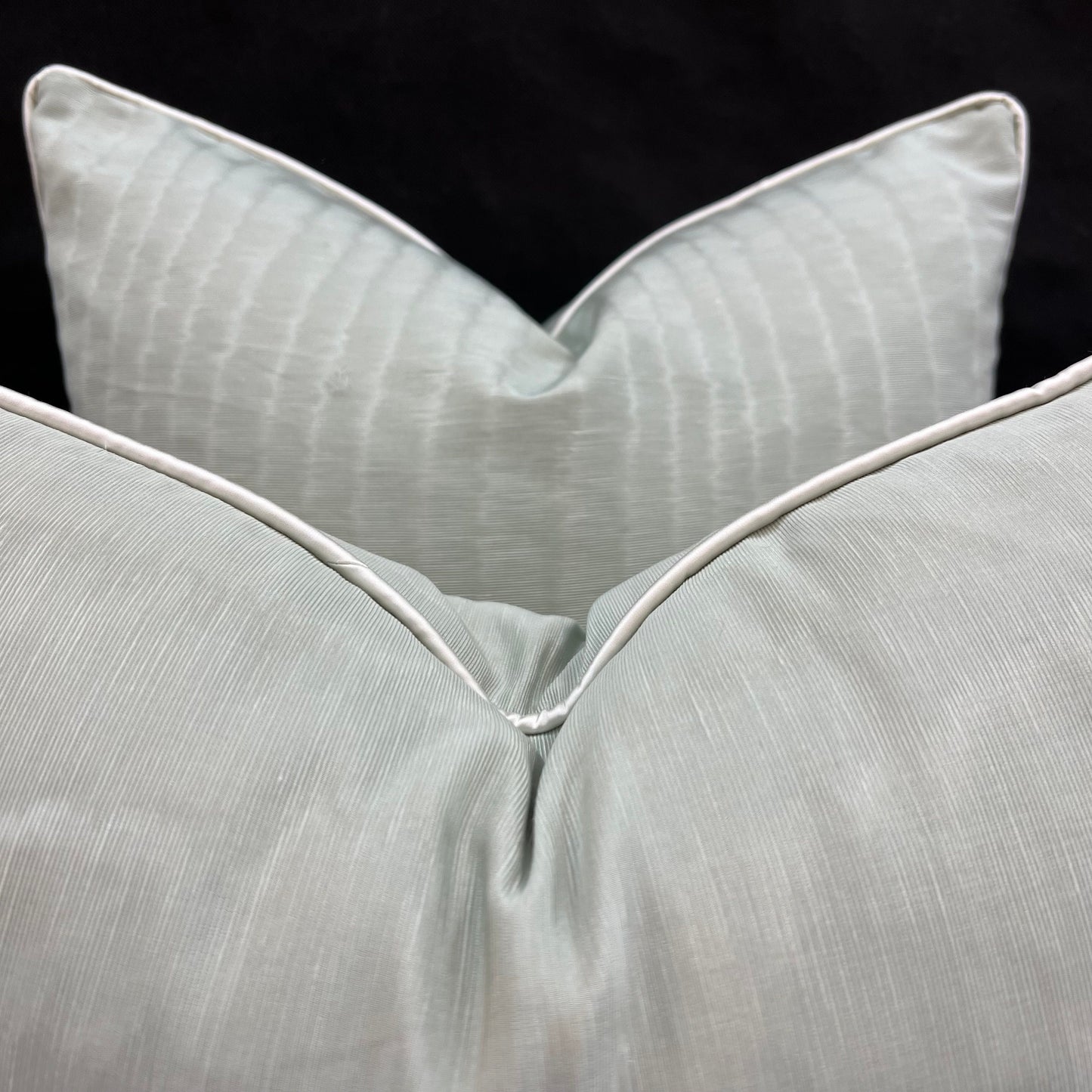 Dedar Amoir Fou Luxury Designer Plain Green Moire Silk Cushion Pillow Throw Cover