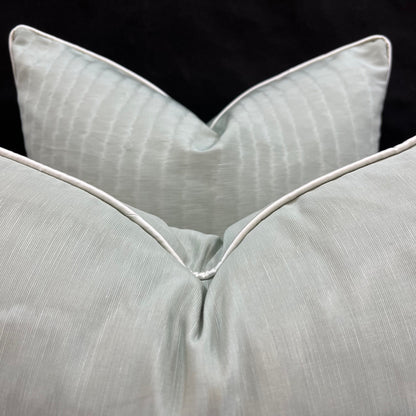 Dedar Amoir Fou Luxury Designer Plain Green Moire Silk Cushion Pillow Throw Cover