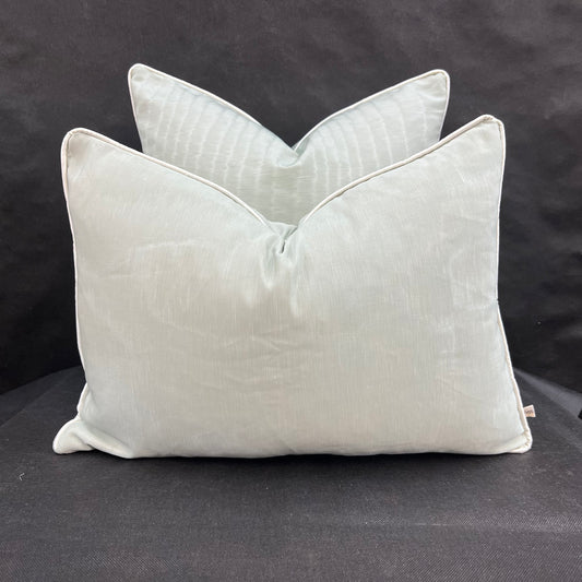 Dedar Amoir Fou Luxury Designer Plain Green Moire Silk Cushion Pillow Throw Cover
