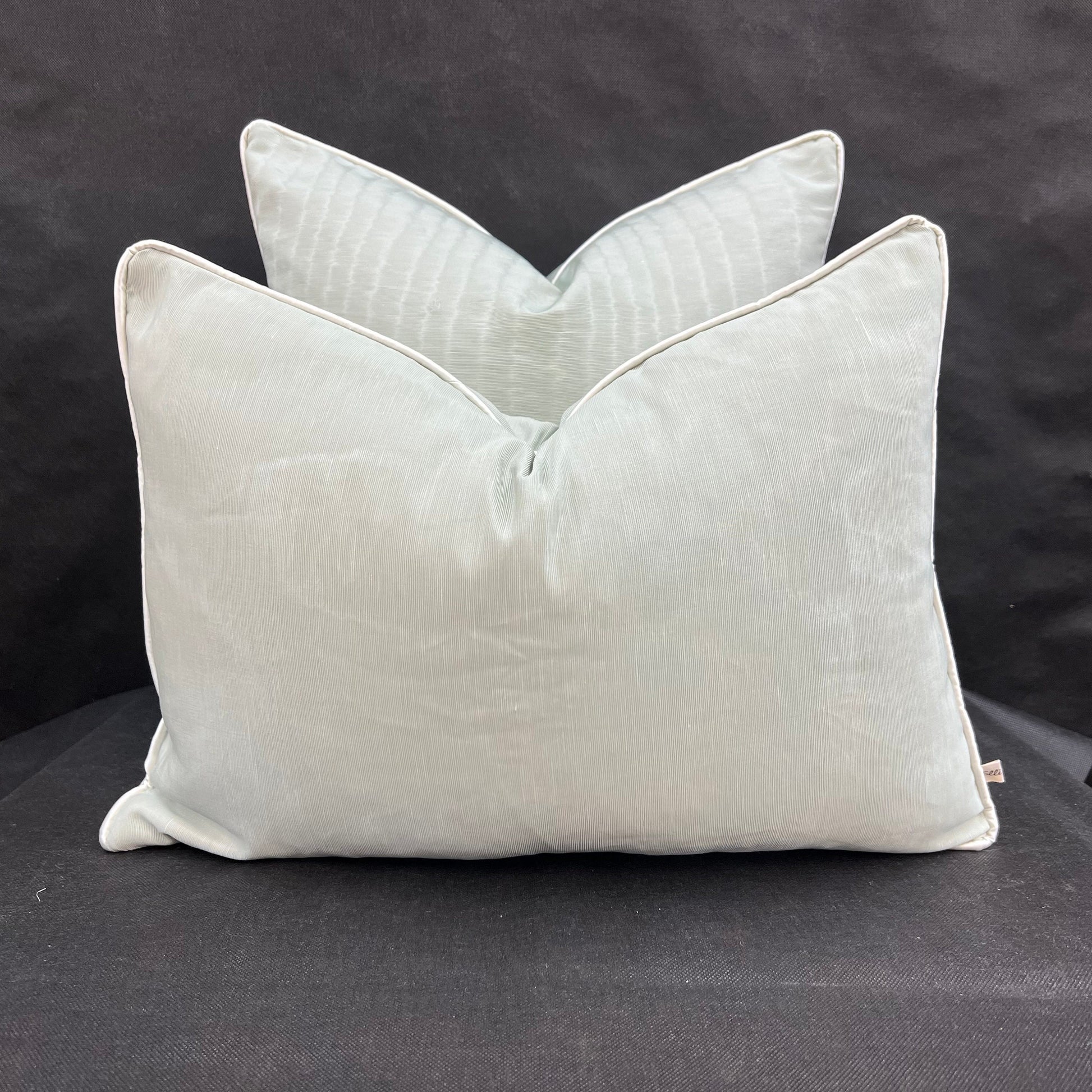 Dedar Amoir Fou Luxury Designer Plain Green Moire Silk Cushion Pillow Throw Cover