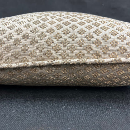 Luxury Designer Antique Gold Embroidered Geometric Cushion Pillow Throw Cover