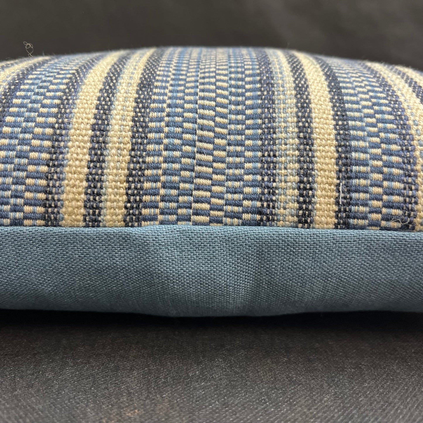 William Yeoward Nunzia Blue Cream Striped Fabric Cushion Pillow Cover