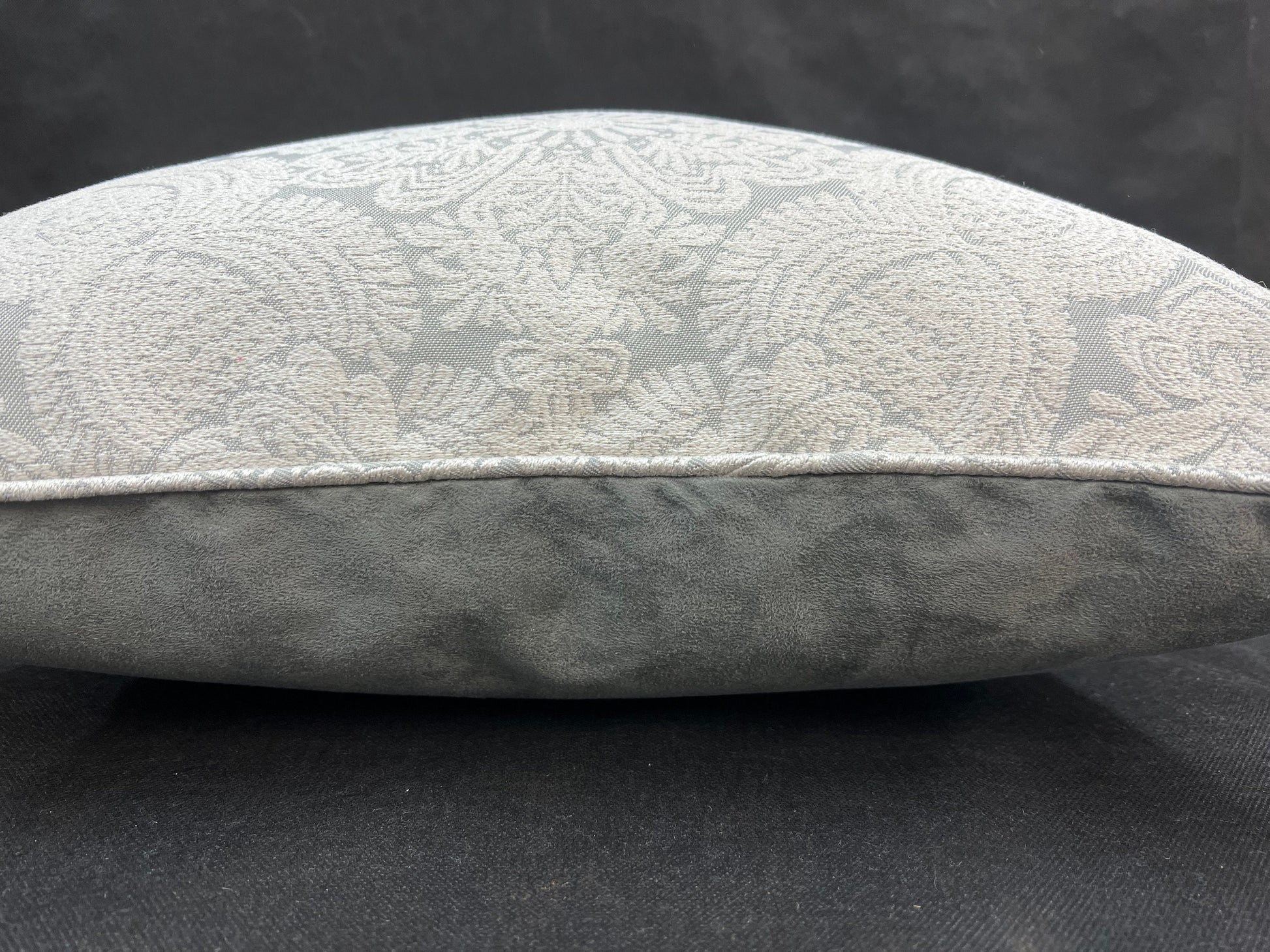 Jab Traditional Damask Luxury Designer Neutral Grey Cushion Pillow Cover