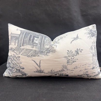 Chivasso Whisperers Garden Luxury Designer Toile Linen Grey Sofa Cushion Pillow Cover