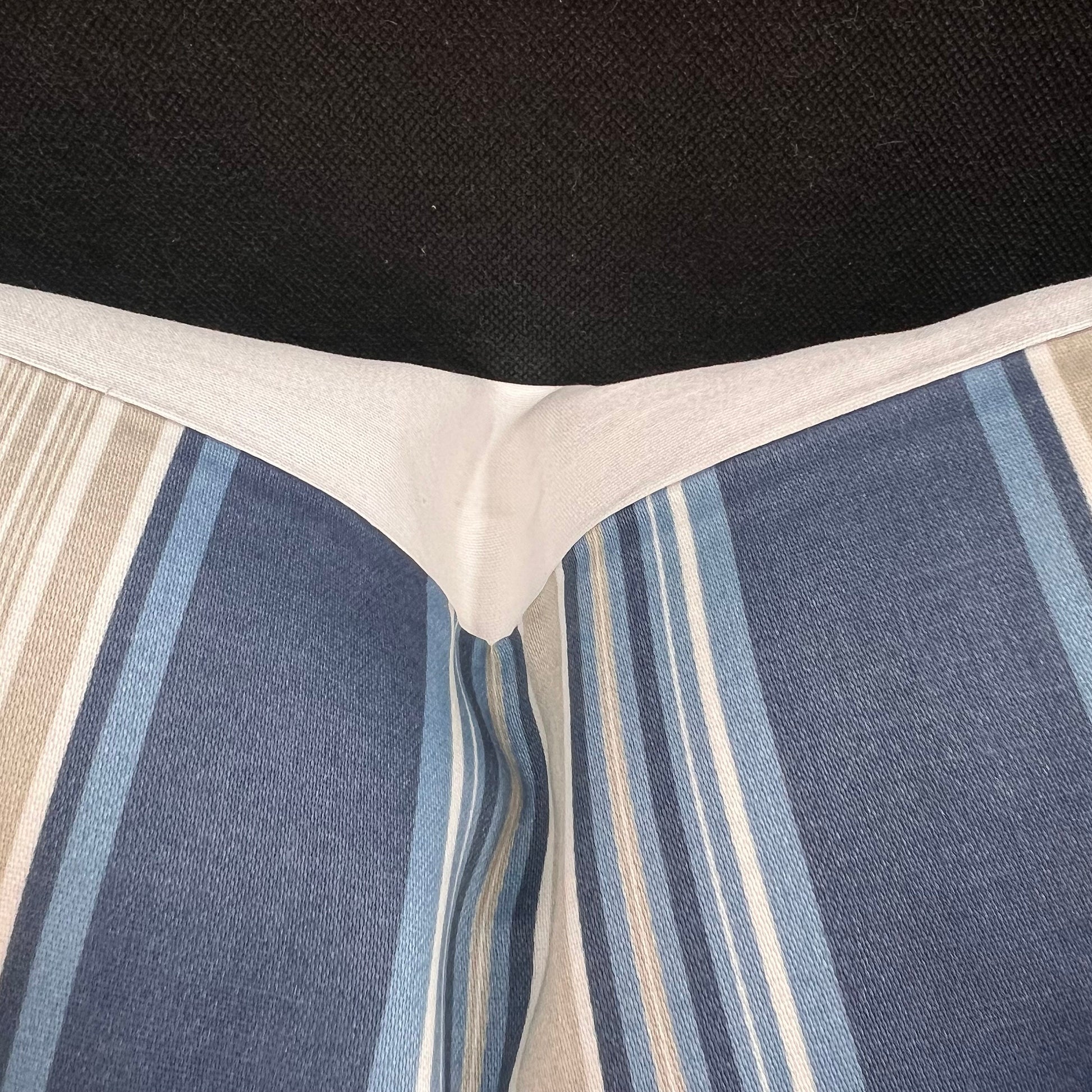 Blendworth Clarity Stripe Designer Fabric Blue Taupe Sofa Cushions Pillow Cover