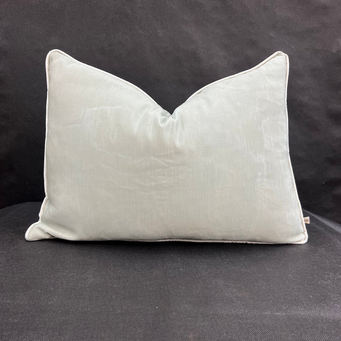 Dedar Amoir Fou Luxury Designer Plain Green Moire Silk Cushion Pillow Throw Cover