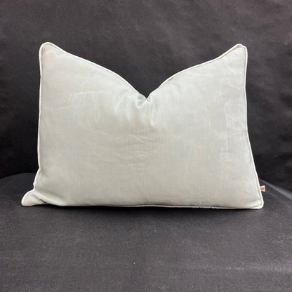 Dedar Amoir Fou Luxury Designer Plain Green Moire Silk Cushion Pillow Throw Cover