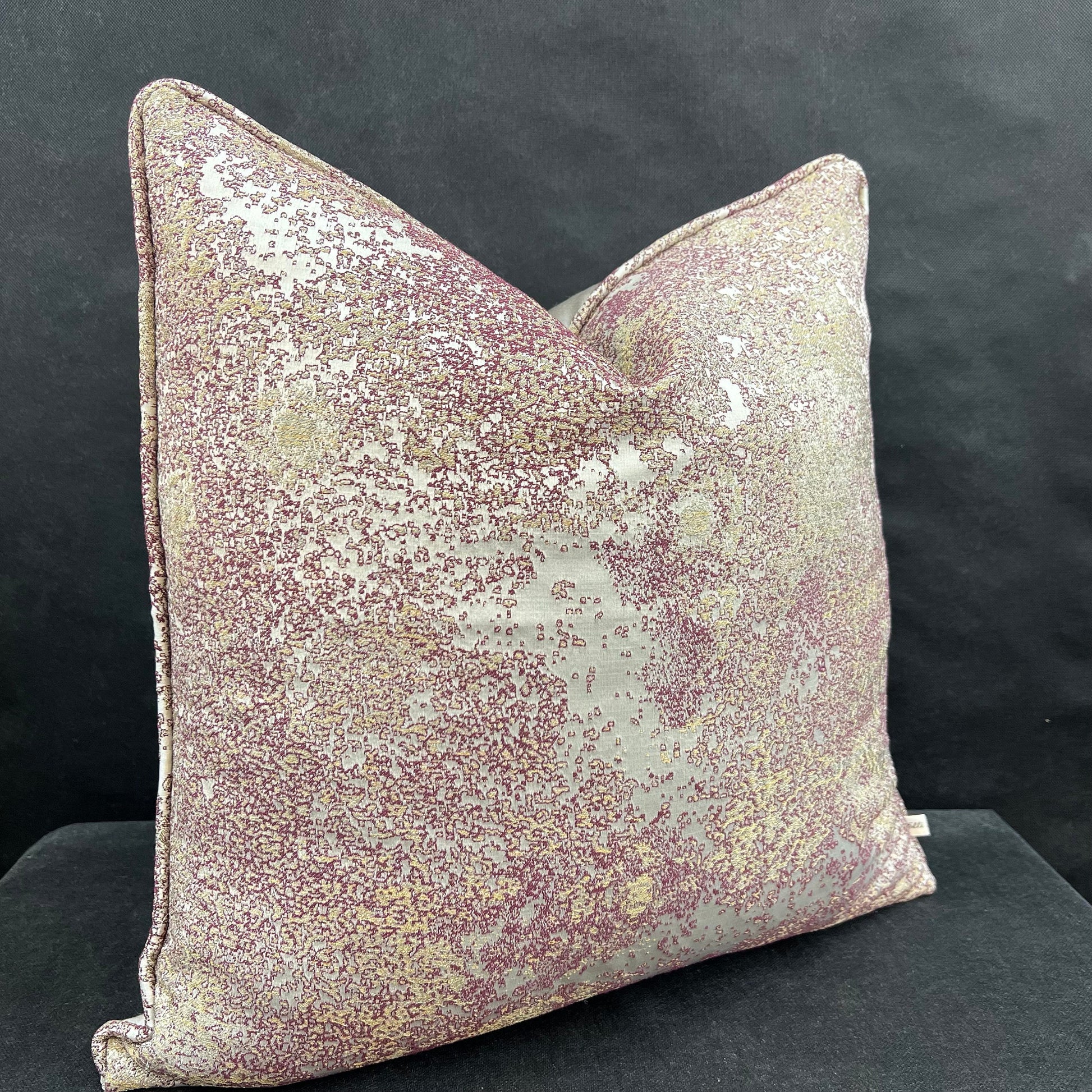 Luxury Designer Lelievre Astral Contemporary Gold Burgundy Cushion Throw Pillow Cover