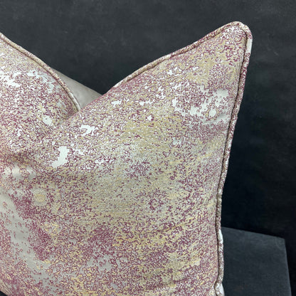 Luxury Designer Lelievre Astral Contemporary Gold Burgundy Cushion Throw Pillow Cover