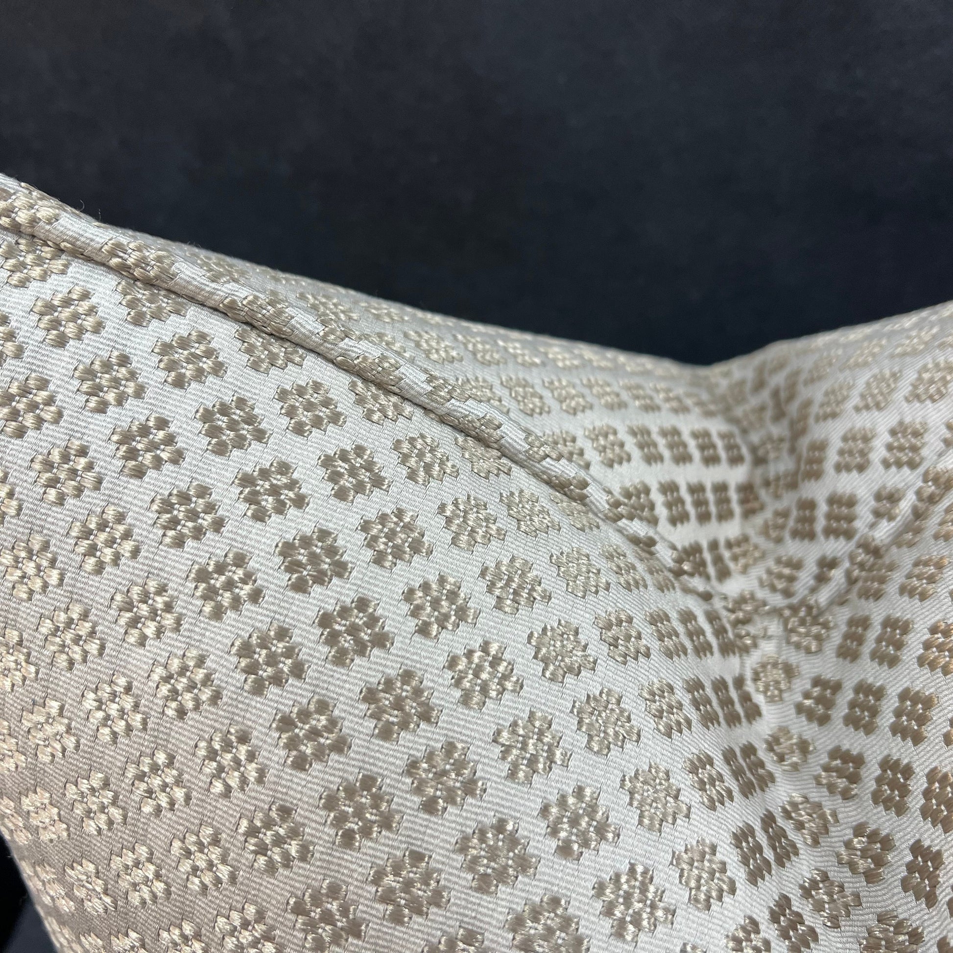 Luxury Designer Antique Gold Embroidered Geometric Cushion Pillow Throw Cover