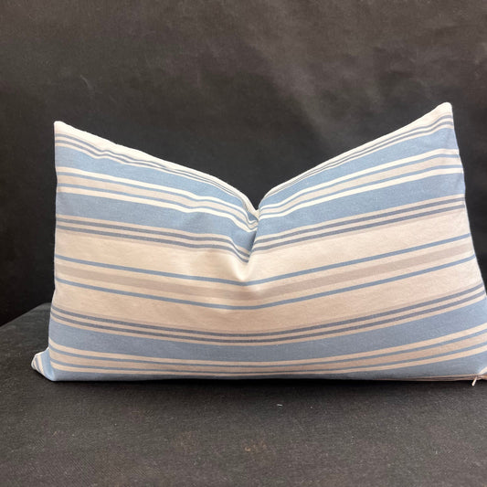 Jane Churchill Salcombe Stripe Designer Fabric Blue Taupe Sofa Cushions Pillow Cover