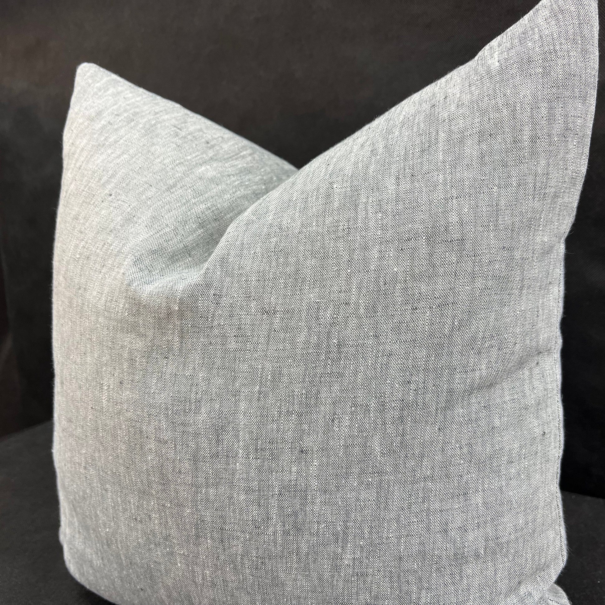 Romo Luxury Designer Asolo Plain Grey Linen Cushion Throw Pillow Cover