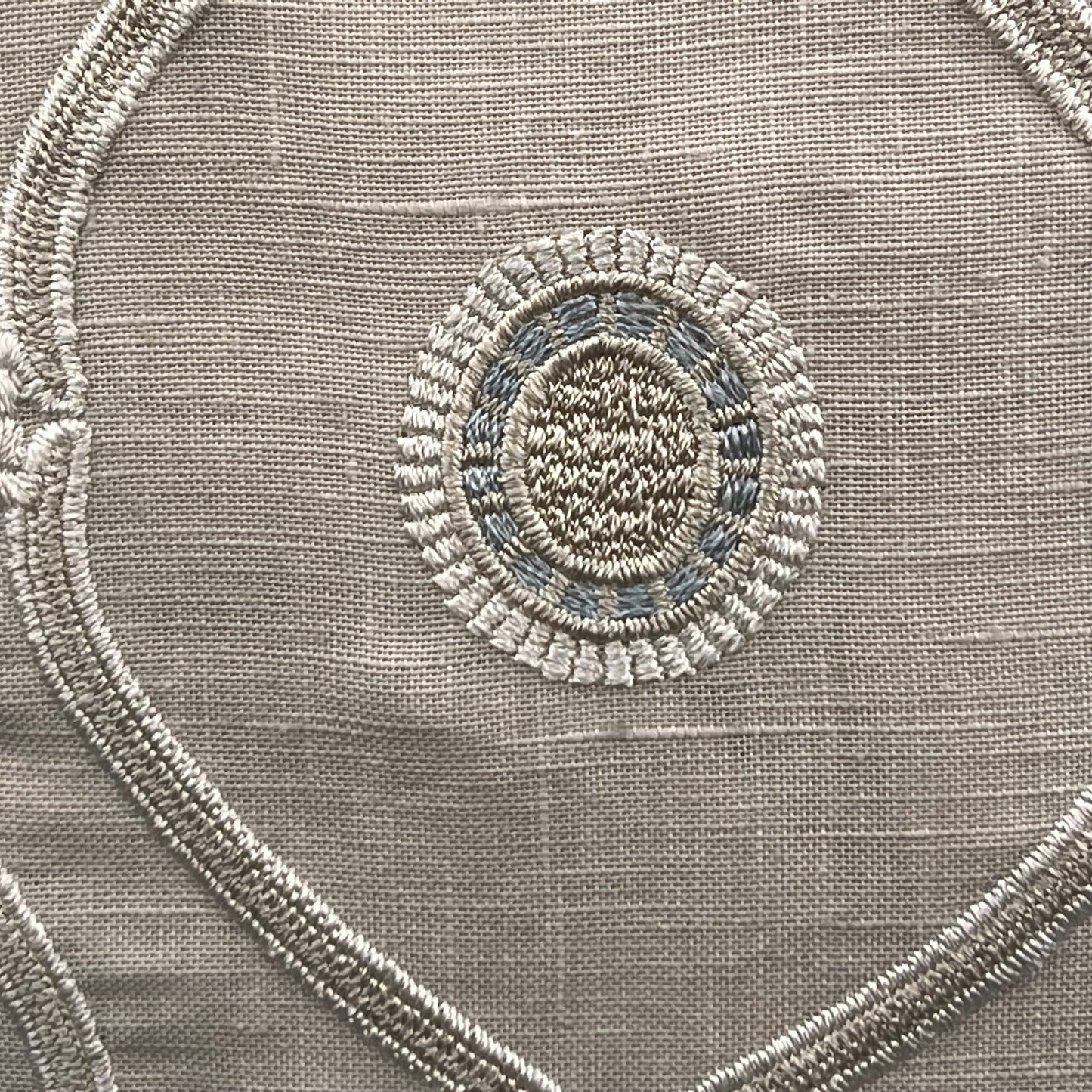 Colefax and Fowler Hayward Luxury Designer Embroidered Geometric Neutral Cushion Pillow Cover