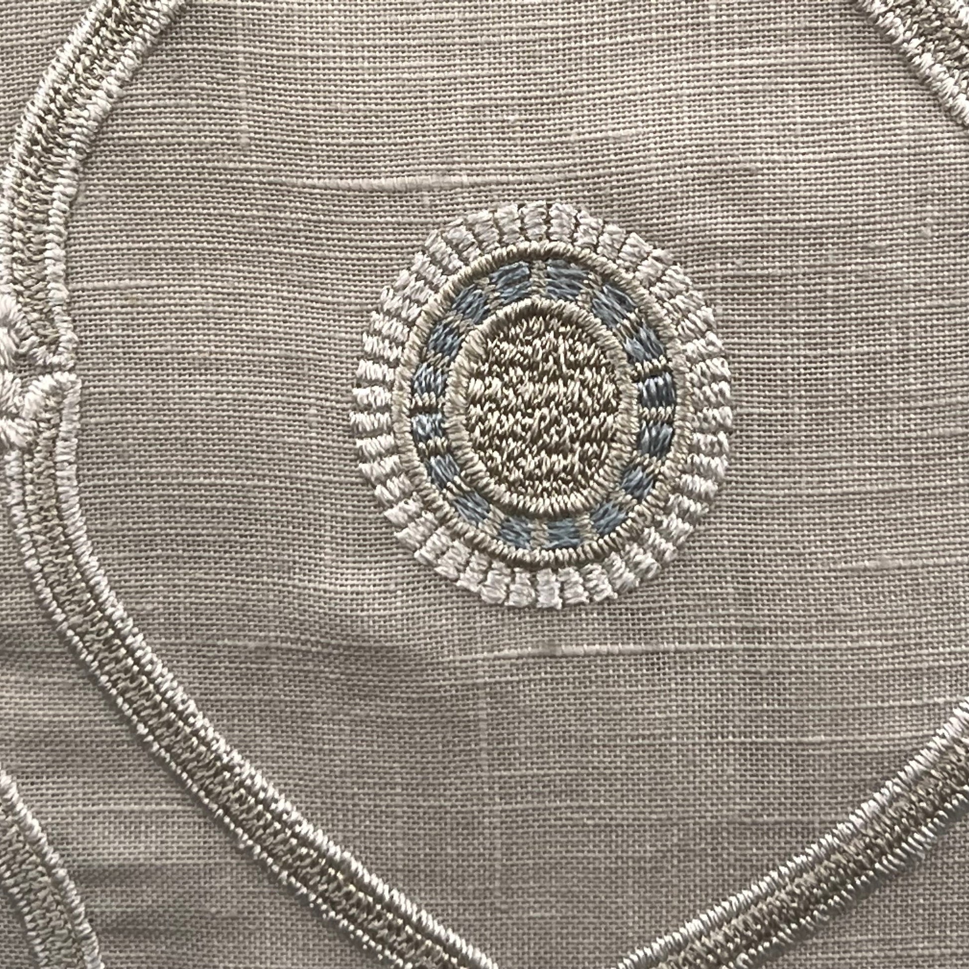 Colefax and Fowler Hayward Luxury Designer Embroidered Geometric Neutral Cushion Pillow Cover